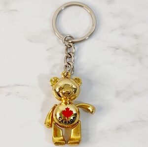 Canada Gold Tone Bear Keychain
